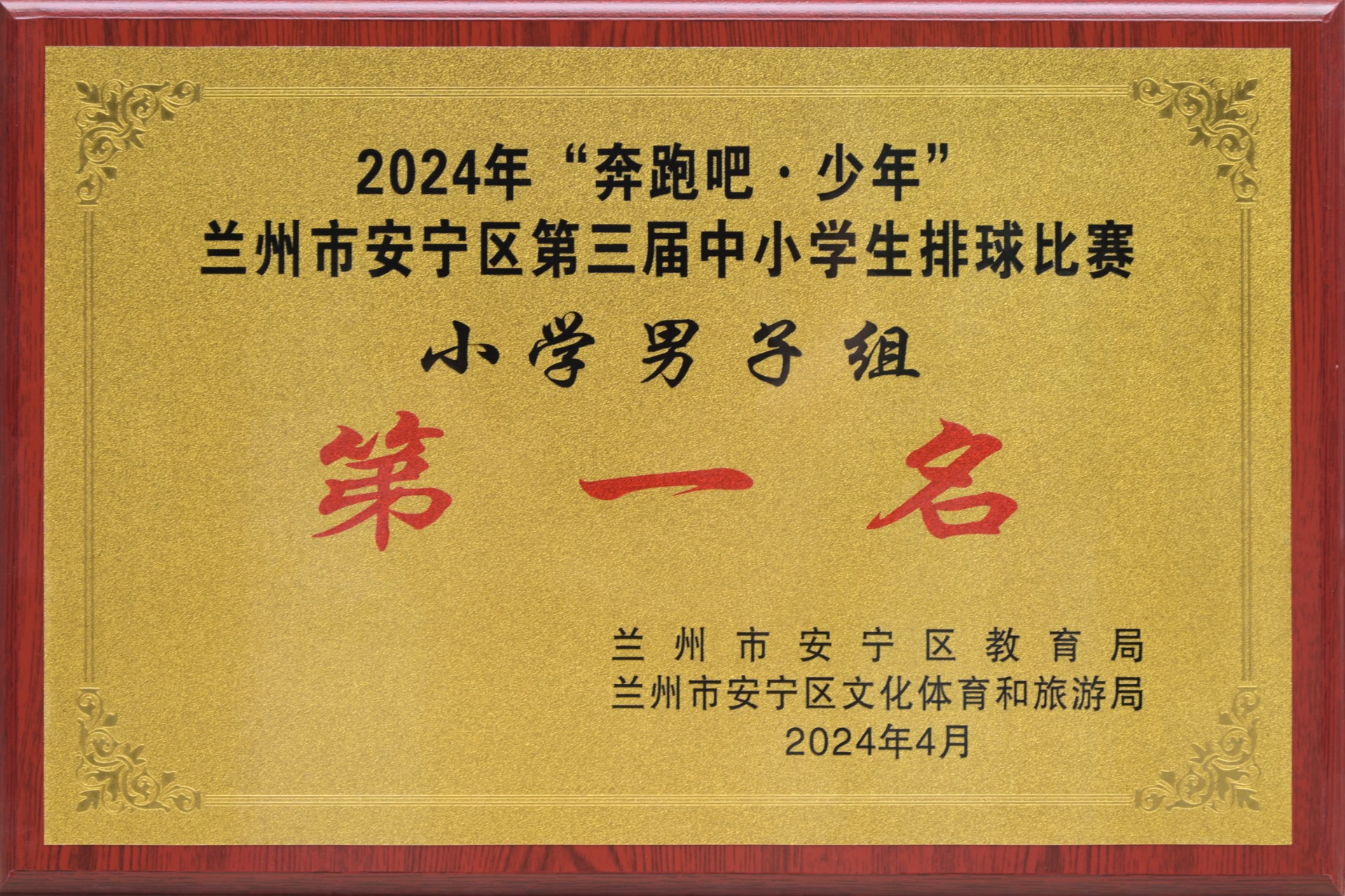 安宁区中小学校园排球比赛小学组第一名